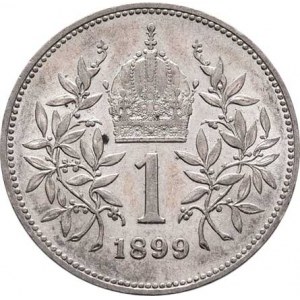 Korunová měna, údobí let 1892 - 1918, Koruna 1899, 4.973g, nep.hr., nep.rysky, skvrnky,