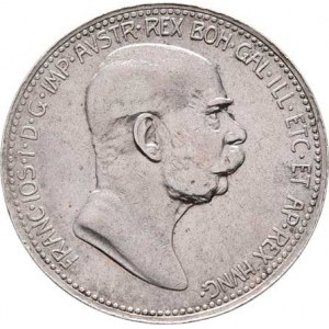 Korunová měna, údobí let 1892 - 1918, Koruna 1908 - jubilejní, 4.950g, nep.hr., nep.rysky,