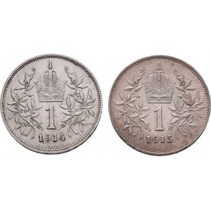 Korunová měna, údobí let 1892 - 1918, Koruna 1914, 1915, 5.001g, 4.981g, nep.hr.,