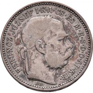 Korunová měna, údobí let 1892 - 1918, Koruna 1892 KB, 4.910g, nep.hr., nep.rysky,