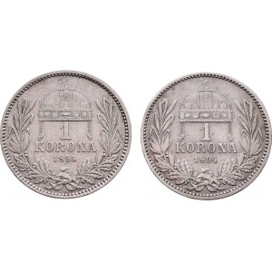 Korunová měna, údobí let 1892 - 1918, Koruna 1894 KB, 1895 KB, 4.914g, 4.959g, nep.hr.,