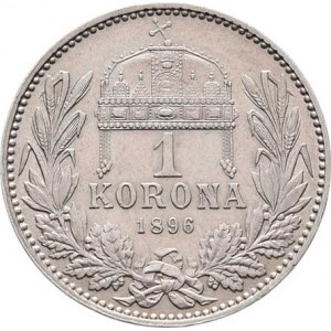 Korunová měna, údobí let 1892 - 1918, Koruna 1896 KB, 4.979g, nep.hr., nep.rysky, pěkná