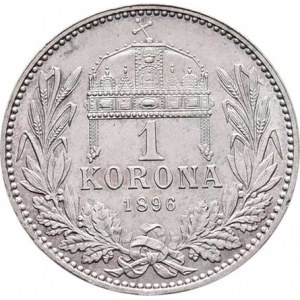 Korunová měna, údobí let 1892 - 1918, Koruna 1896 KB, 4.994g, nep.hr., nep.rysky, pěkná