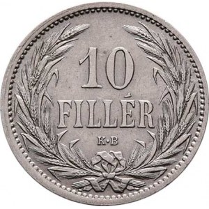 Korunová měna, údobí let 1892 - 1918, 10 Haléř 1909 KB, 3.024g, pěkná patina, téměř