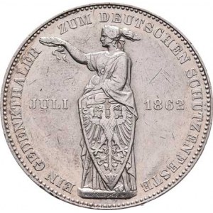 Frankfurt - město, Spolkový tolar 1862 - střelecký, KM.371 (Ag900,