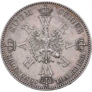Prusko - král., Wilhelm I., 1861 - 1888, Tolar spolkový 1861 A - korunovační, Berlín, KM.488