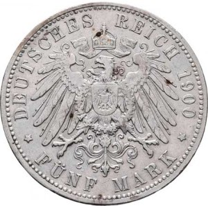 Bavorsko, Otto, 1886 - 1912, 5 Marka 1900 D, Mnichov, KM.512 (Ag900), 27.558g,