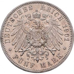 Prusko, Wilhelm II., 1888 - 1918, 5 Marka 1901 - 200 let království, Berlín, KM.526