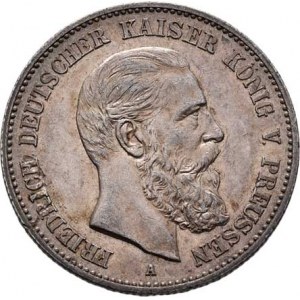 Prusko, Friedrich III., 1888, 2 Marka 1888 A, Berlín, KM.510 (Ag900), 11.102g,