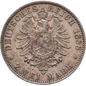 Prusko, Friedrich III., 1888, 2 Marka 1888 A, Berlín, KM.510 (Ag900), 11.102g,