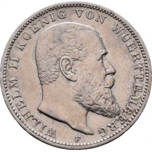 Württenberg, Wilhelm II., 1891 - 1918, 3 Marka 1910 F, Freudenstadt, KM.635 (Ag900),