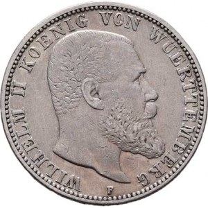 Württenberg, Wilhelm II., 1891 - 1918, 2 Marka 1907 F, Freudenstadt, KM.631 (Ag900),