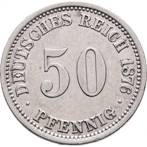 Německo - drobné ražby císařství, 50 Fenik 1876 A, KM.6 (Ag900), 2.766g, nep.hr.,