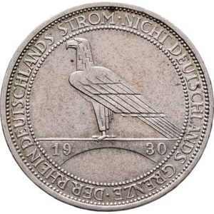 Německo - Výmarská republika, 1918 - 1933, 3 Marka 1930 A - Rýn je německý, KM.70 (Ag500),