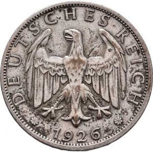 Německo - Výmarská republika, 1918 - 1933, 2 Marka 1926 J, KM.45 (Ag500), 9.937g, nep.hr.,