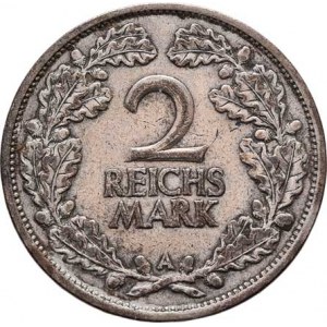 Německo - Výmarská republika, 1918 - 1933, 2 Marka 1926 A, KM.45 (Ag500), 9.884g, dr.hr.,