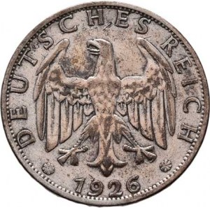 Německo - Výmarská republika, 1918 - 1933, 2 Marka 1926 A, KM.45 (Ag500), 9.884g, dr.hr.,