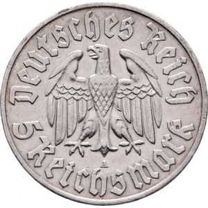 Německo - 3.říše, 1933 - 1945, 5 Marka 1933 A - Luther, KM.80 (Ag900), 13.914g,
