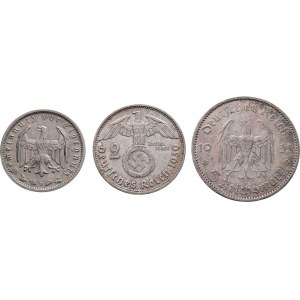 Německo - 3.říše, 1933 - 1945, 5 Marka 1935 A - kostel, KM.83 (Ag900), 2 Marka