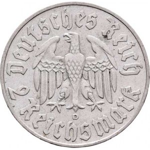 Německo - 3.říše, 1933 - 1945, 2 Marka 1933 D - Luther, KM.79 (Ag625), 8.000g,