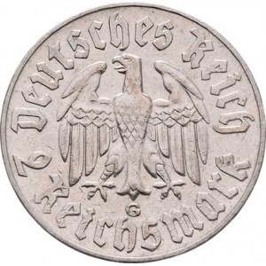 Německo - 3.říše, 1933 - 1945, 2 Marka 1933 G - Luther, KM.79 (Ag625, 61.000 ks),