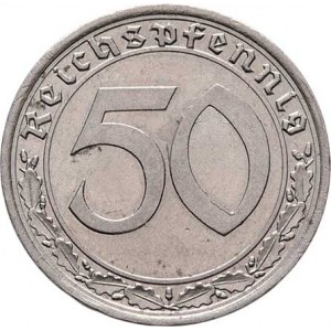 Německo - 3.říše, 1933 - 1945, 50 Fenik 1939 A (Ni), KM.95, 3.484g, nep.hr.,