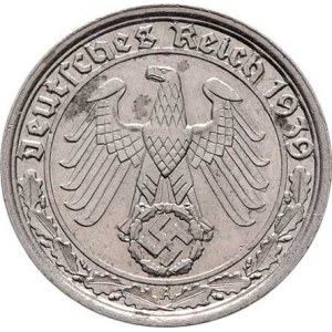 Německo - 3.říše, 1933 - 1945, 50 Fenik 1939 A (Ni), KM.95, 3.484g, nep.hr.,