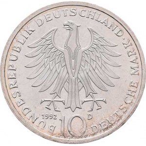 Německo - BRD, 1949 -, 10 Marka 1992 D - 150 let řádu Za zásluhy o vědu