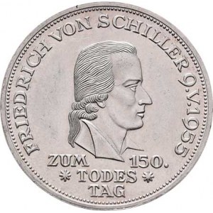 Německo - BRD, 1949 -, 5 Marka 1955 F - Friedrich Schiller, KM.114 (Ag625),