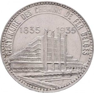 Belgie, Leopold III., 1934 - 1950, 50 Frank 1935 - výstava 100 let železnice - BELGIQUE,