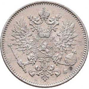 Finsko pod Ruskem, Mikuláš II., 1894 - 1917, 25 Pennia 1917 S, Helsinki, KM.6.2 (Ag750), 1.198g,