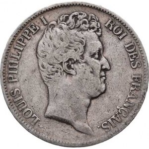 Francie, Ludvík Filip, 1830 - 1848, 5 Frank 1831 K, Bordeaux, KM.735.7 (Ag900), 24.391g,