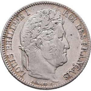 Francie, Ludvík Filip, 1830 - 1848, Frank 1837 A, Paříž, KM.748.1 (Ag900), 4.926g,