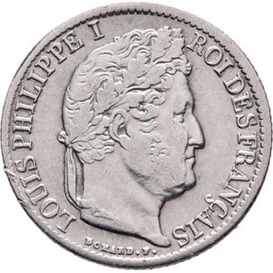 Francie, Ludvík Filip, 1830 - 1848, 1/2 Frank 1839 B, Rouen, KM.741.2 (Ag900), 2.521g,