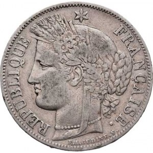 Francie, II.republika, 1848 - 1852, 5 Frank 1850 A - Republika, Paříž, KM.761.1 (Ag900),