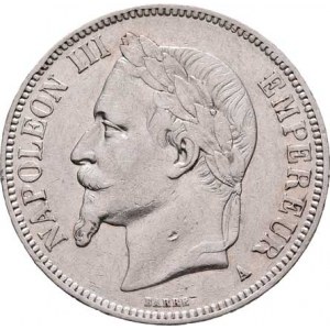 Francie, Napoleon III., 1852 - 1871, 5 Frank 1867 A, Paříž, KM.799.1 (Ag900), 24.819g,