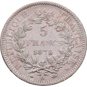 Francie, III.republika, 1871 - 1940, 5 Frank 1873 A, Paříž, KM.820.1 (Ag900), 24.877g,
