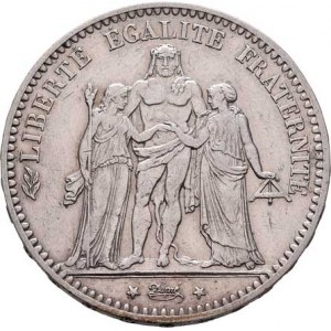 Francie, III.republika, 1871 - 1940, 5 Frank 1875 A, Paříž, KM.820.1 (Ag900), 24.922g,