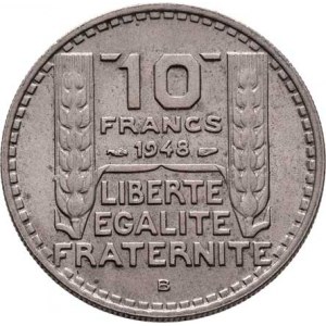 Francie, IV.republika, 1945 - 1958, 10 Frank 1948 B, KM.909.1 (CuNi) - menší hlava,