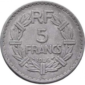 Francie, IV.republika, 1945 - 1958, 5 Frank 1946 C, KM.888b.3 (hliník), 3.695g, nep.hr.,