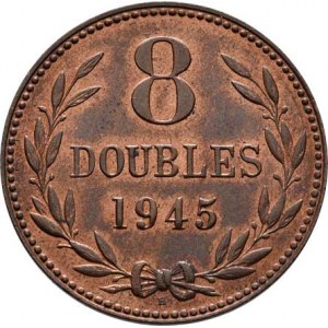 Guernsey, George VI., 1936 - 1952, 8 Doubles 1945 H, Heaton-Birmingham, KM.14 (bronz),