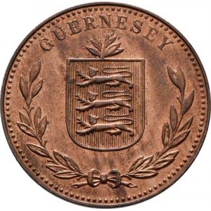 Guernsey, George VI., 1936 - 1952, 8 Doubles 1945 H, Heaton-Birmingham, KM.14 (bronz),