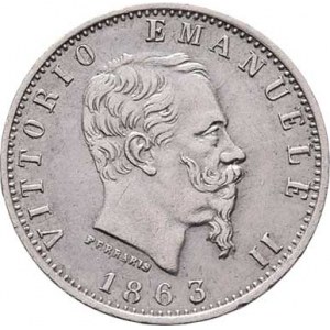 Itálie, Viktor Emanuel II., 1861 - 1878, 20 Centesimi 1863 M-BN, Milano, KM.13.1 (Ag835),