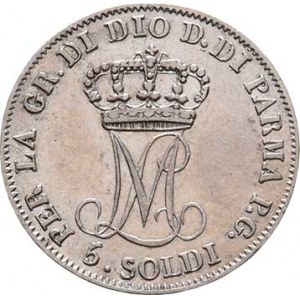 Itálie - Parma, Marie Luisa, 1815 - 1847, 5 Soldi 1815, Cr.26 (Ag900), 1.236g, nep.hr.,