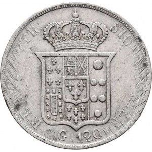Itálie - Neapol a Sicilie, Ferdinand II., 1830 - 1859, 120 Grani 1850, Cr.153b (Ag833), 27.393g, ju