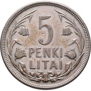 Litva, I.republika, 1918 - 1940, 5 Litai 1925, KM.78 (Ag500), 13.374g, nep.hr.,