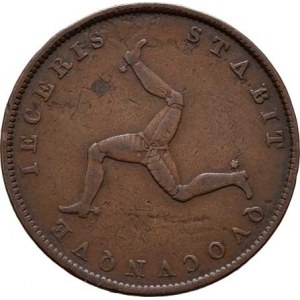 Man, Victoria, 1837 - 1901, 1/2 Penny 1839, KM.13 (Cu), 9.121g, dr.vady mater.,