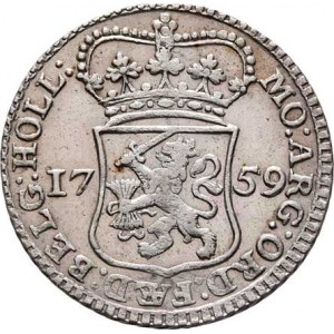 Nizozemí - provincie Holland, 1/4 Gulden 1759, KM.100 (Ag920), 2.925g, nep.nedor.,