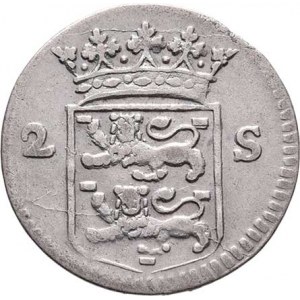 Nizozemí - provincie Západní Frísko, 2 Stuivers 1755, KM.106.2 (Ag583), 1.443g, nep.exc.,