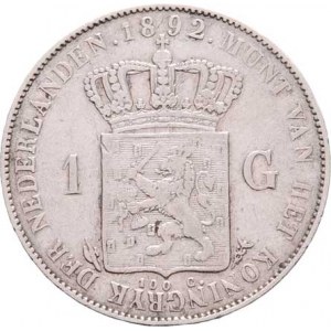 Nizozemí, Wilhelmina, 1890 - 1948, Gulden 1892, KM.117 (Ag945), 9.886g, dr.hr., rysky,